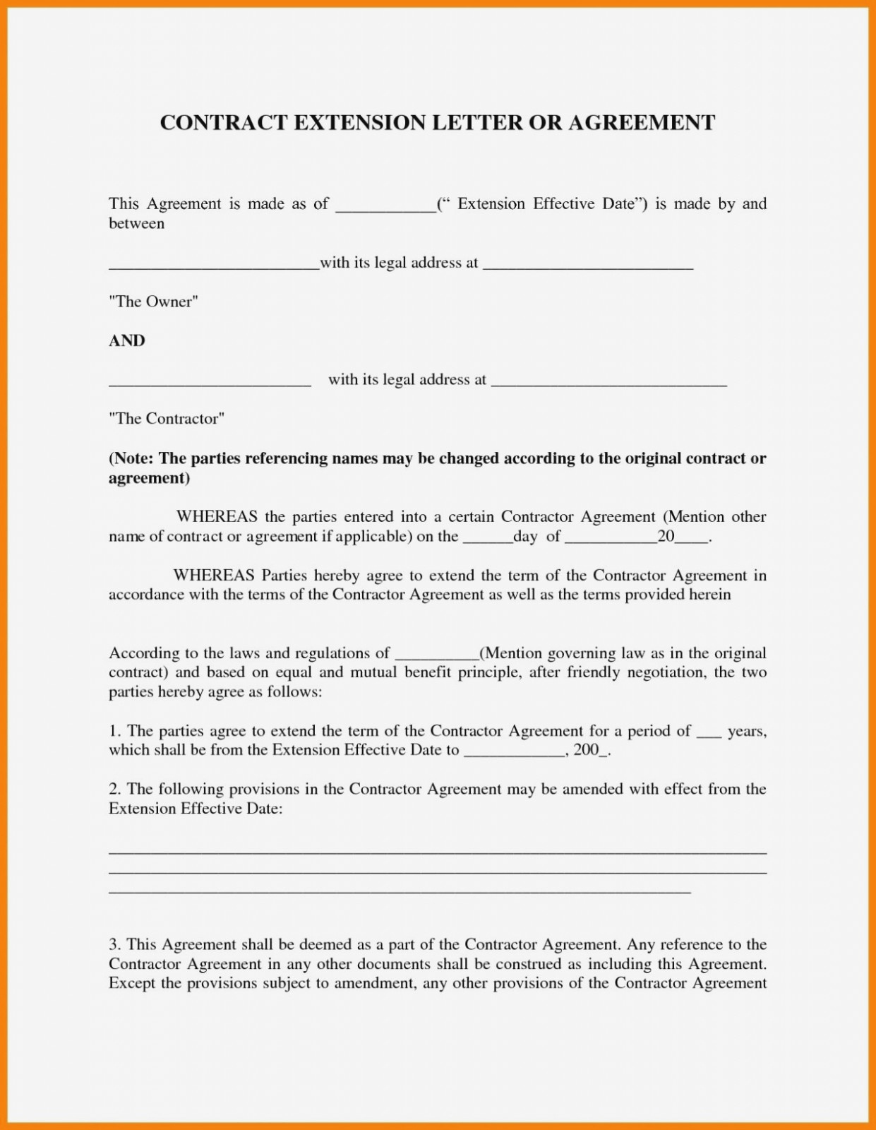 Simple Land Use Agreement Template
