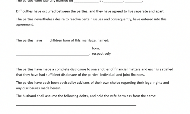 Simple Maryland Separation Agreement Template