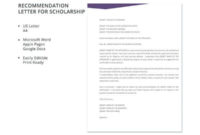Simple Scholarship Recommendation Letter Template