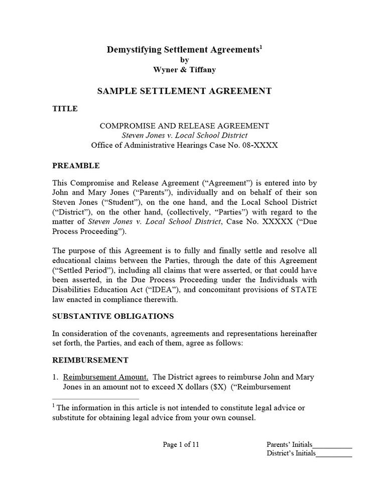 Stunning Separation And Property Settlement Agreement Template