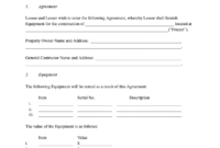 Top Equipment Use Agreement Template