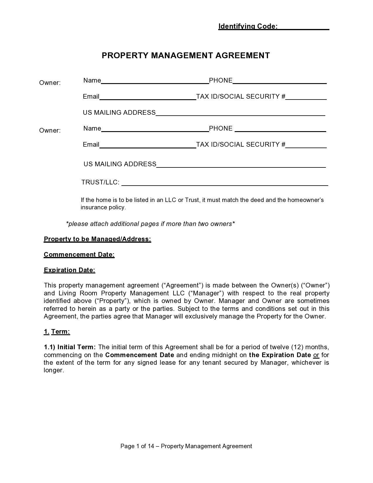 Top Simple Property Management Agreement Template