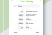 Amazing Event Planning Itinerary Template