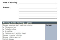 Amazing Sales Meeting Agenda Template