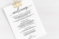 Amazing Wedding Welcome Itinerary Template