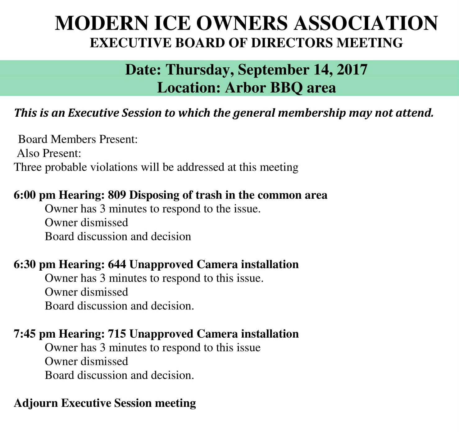 Best Homeowners Association Meeting Agenda Template