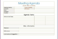 Fantastic Informal Meeting Agenda Template