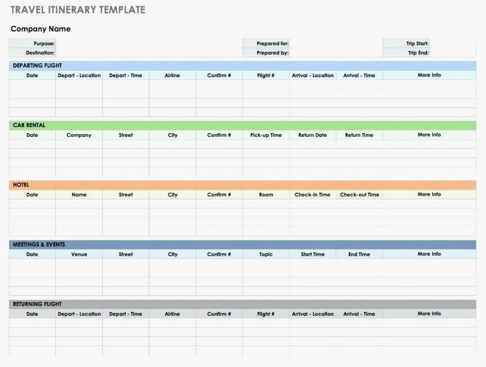 Fantastic Professional Travel Itinerary Template