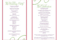 Fascinating Wedding Party Itinerary Template