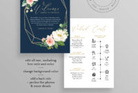 Fascinating Wedding Welcome Bag Itinerary Template