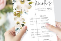 Free Bachelorette Weekend Itinerary Template