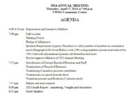 Fresh Annual Board Meeting Agenda Template