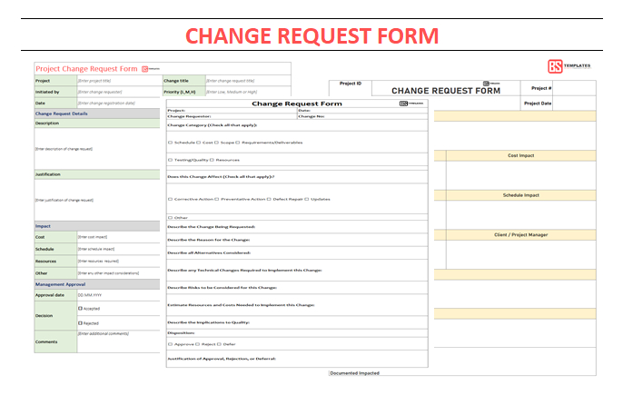 Fresh Change Management Request Form Template