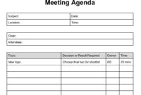 New Blank Meeting Agenda Template