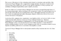 New Construction Project Management Contract Template
