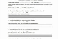Professional Presentation Evaluation Form Templates