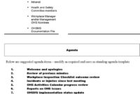 Professional Safety Committee Meeting Agenda Template