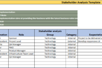 Simple Project Management Stakeholders Template