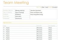 Simple Project Team Meeting Agenda Template
