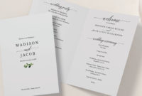 Simple Wedding Ceremony Itinerary Template