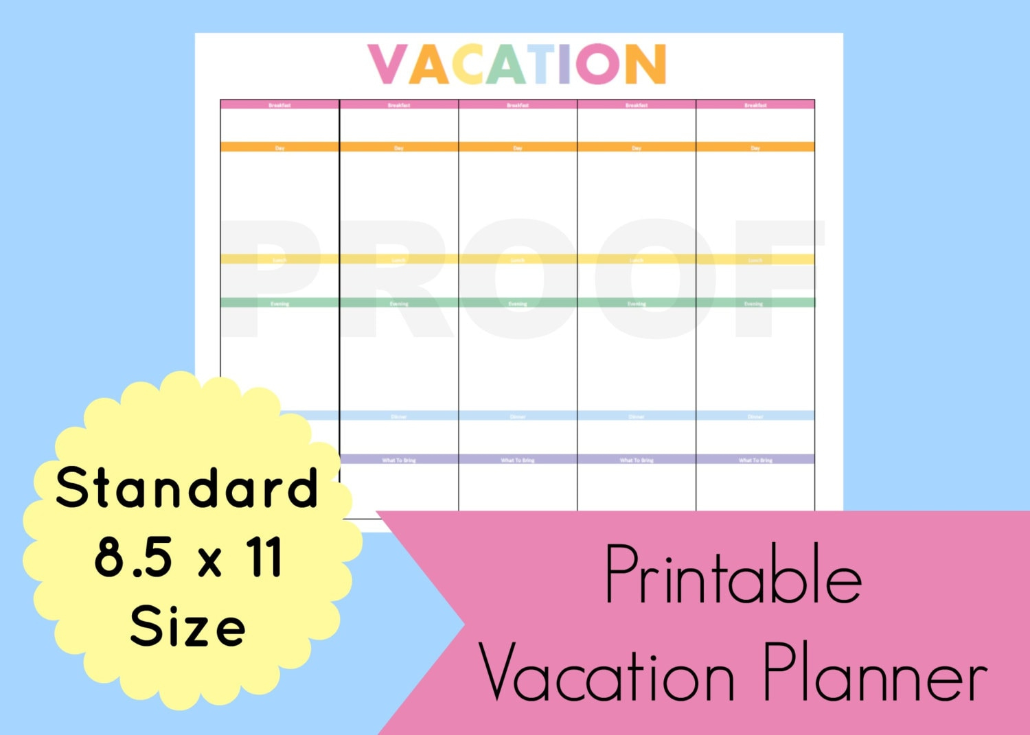 Stunning Vacation Itinerary Planner Template