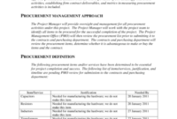 Top Procurement Management Plan Template