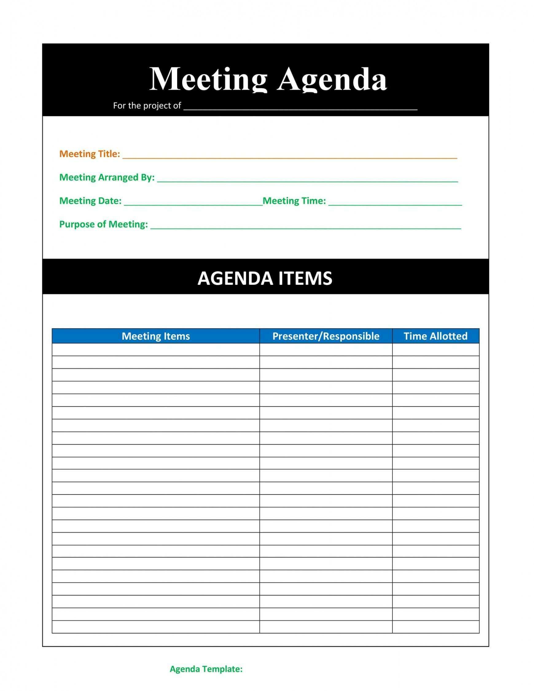 Top Project Management Kick Off Meeting Agenda Template