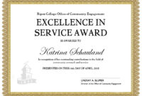 Amazing Certificate For Years Of Service Template