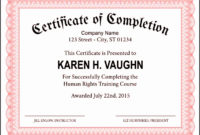 Amazing Certificate Of Completion Template Free Printable