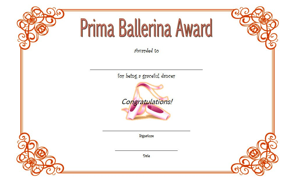 Amazing Dance Certificate Template