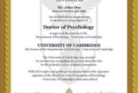Amazing Doctorate Certificate Template