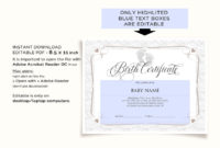 Amazing Editable Birth Certificate Template