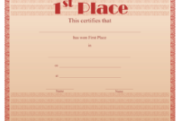 Amazing First Place Award Certificate Template
