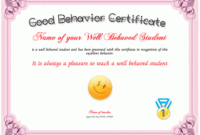 Amazing Good Behaviour Certificate Template 7 Kids Awards