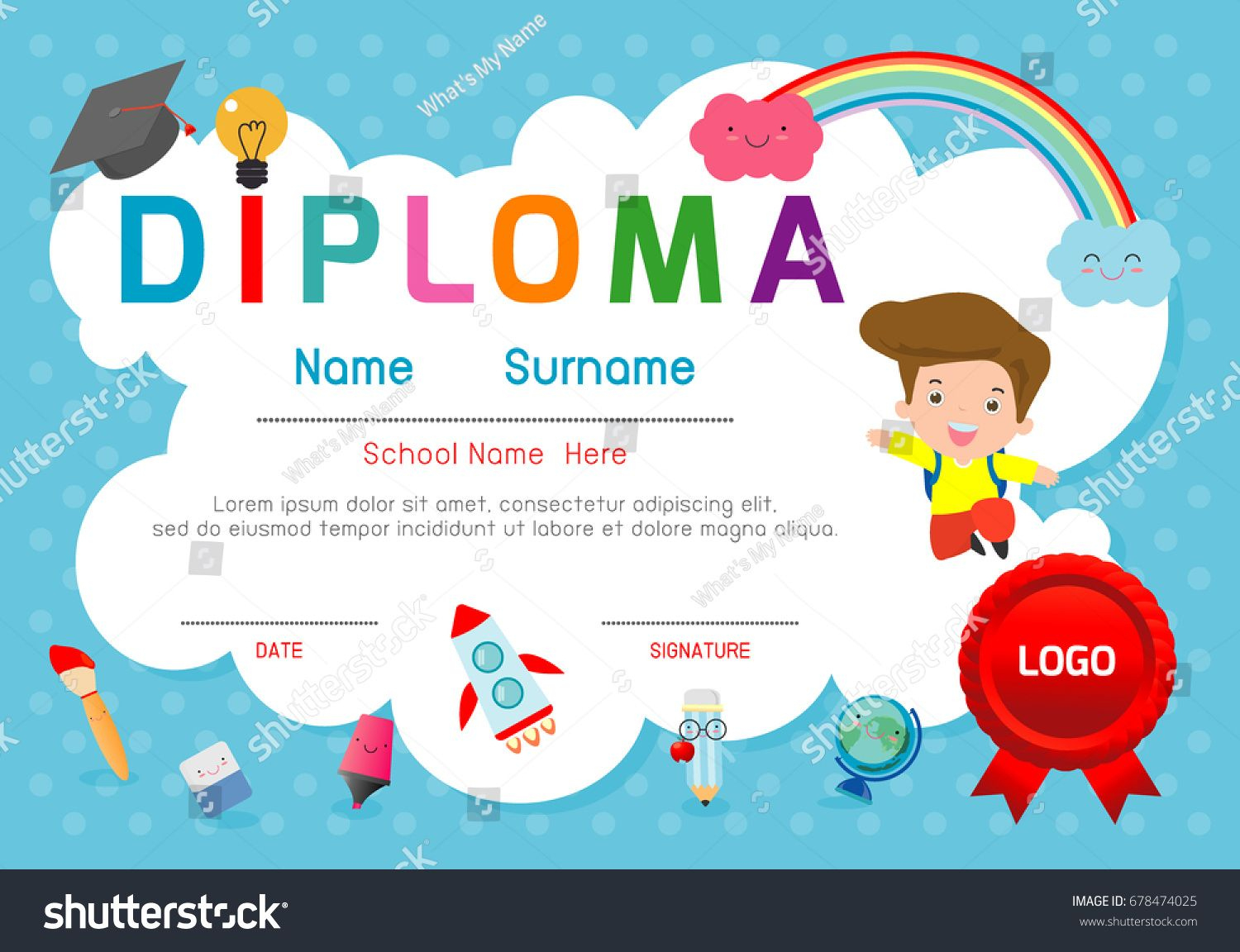 Amazing Kindergarten Diploma Certificate Templates 7 Designs Free
