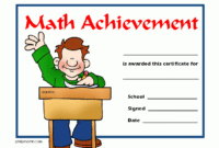 Amazing Math Achievement Certificate Printable