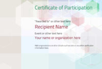 Amazing Participation Certificate Templates Free Printable