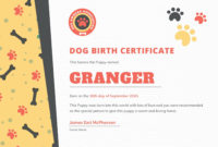 Amazing Pet Birth Certificate Template 24 Choices