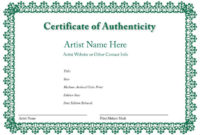 Amazing Photography Certificate Of Authenticity Template