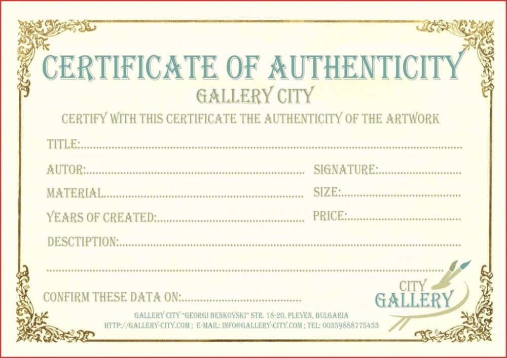 Amazing Photography Certificate Of Authenticity Template