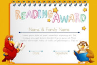 Amazing Reading Achievement Certificate Templates