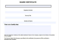 Amazing Shareholding Certificate Template