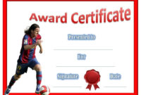 Amazing Soccer Award Certificate Template