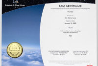 Amazing Star Naming Certificate Template