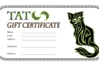 Amazing Tattoo Gift Certificate Template