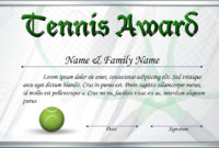Amazing Tennis Gift Certificate Template
