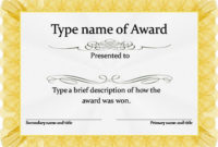 Amazing Word Certificate Of Achievement Template
