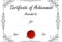 Amazing Word Template Certificate Of Achievement
