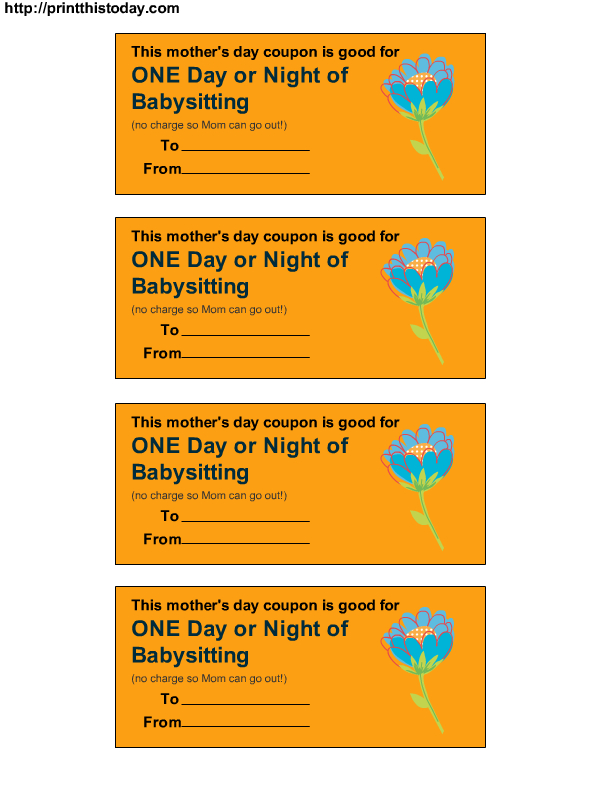 Awesome Babysitting Gift Certificate Template