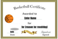 Awesome Basketball Certificate Templates